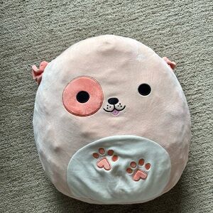 Squishmallow pink and white dog 24 in